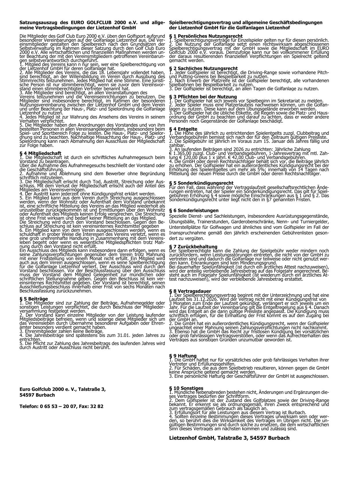 EUROSpielberechtigungsvertrag Vollservicevertrag neu  13 Jahre jahrl.  monatl. Zahl. ab 01.01.2025 neu 2