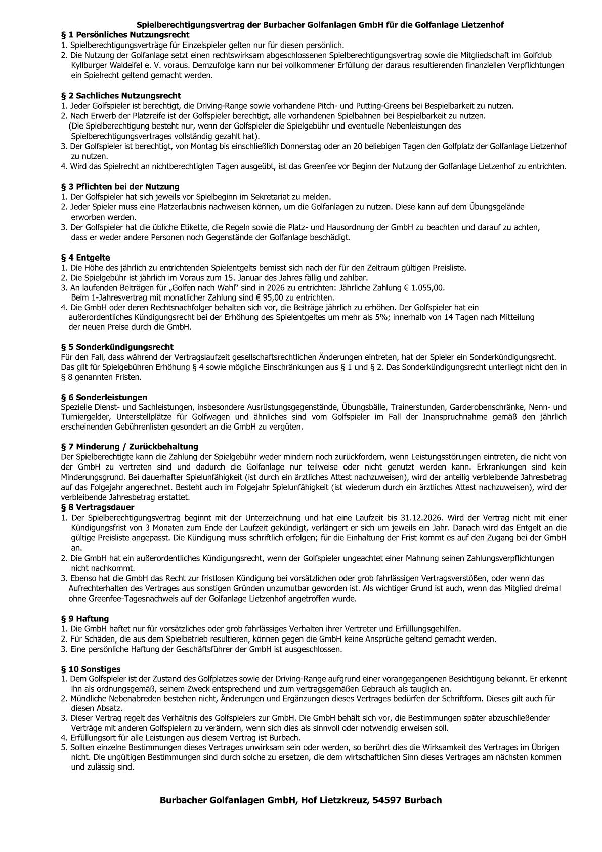 Spielberechtig. Golfen nach Wahl 2025 neu 2